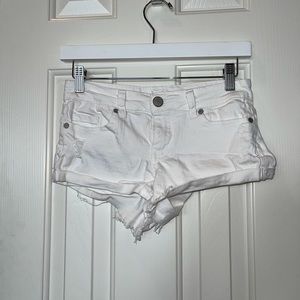 White jean shorts